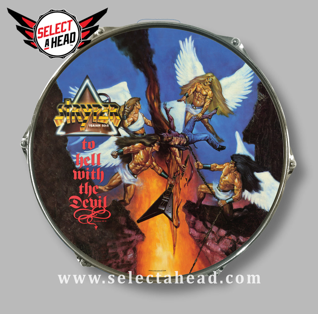 SIGNED - Stryper To Hell With The Devil - Select a Head Drum Display