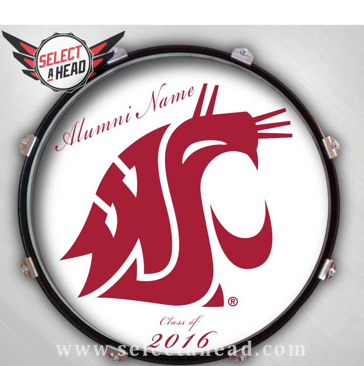 Personalized Washington State University Drum Display - Select a Head Drum Display