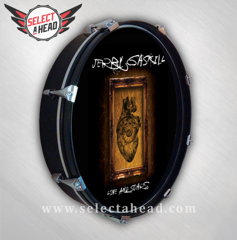 Jerry Gaskill Love and Scars - Select a Head Drum Display